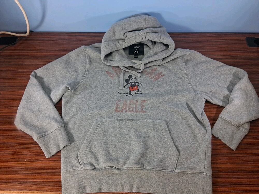 American Eagle Disney Mickey Mouse Grey Hoodie/ Sweater Pullover Medium Soft